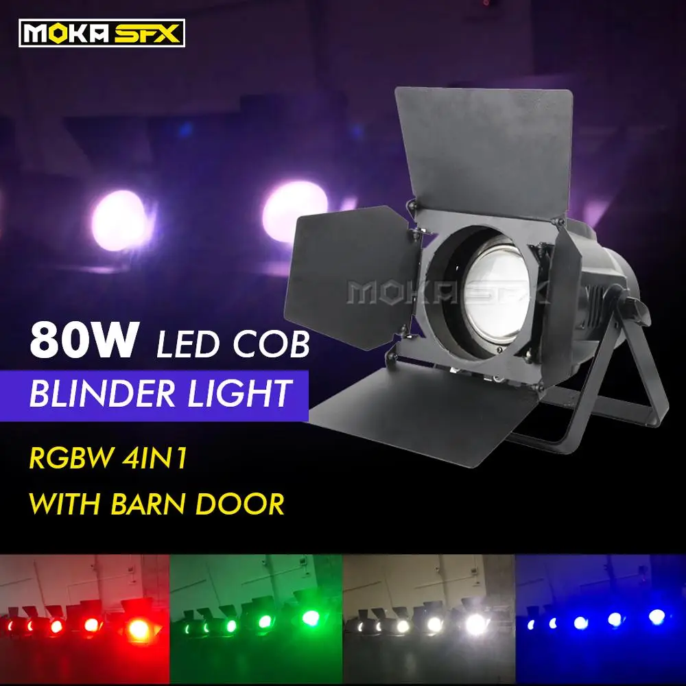 

MOKA SFX LED RGBW 4 In 1 COB Par Light 80w Reflector Lamp Theatre Lighting With Barn Doors for Disco Church Garden Effect