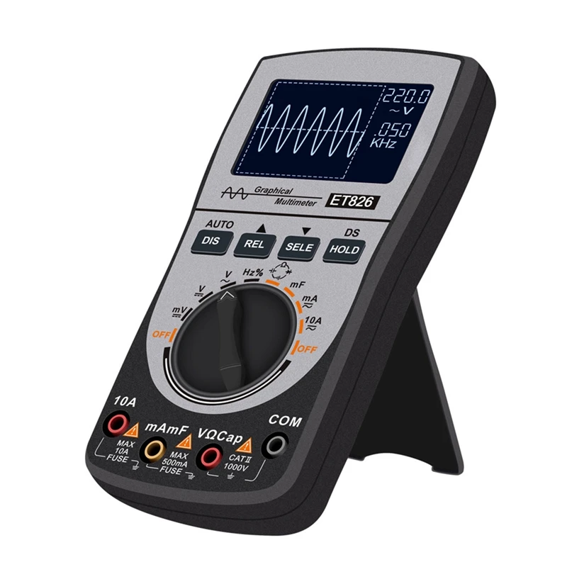 

ET826 Digital Multimeter Oscilloscope Auto Range Direct Current/AC Voltage Current Meter Capacitance Resistance Testers