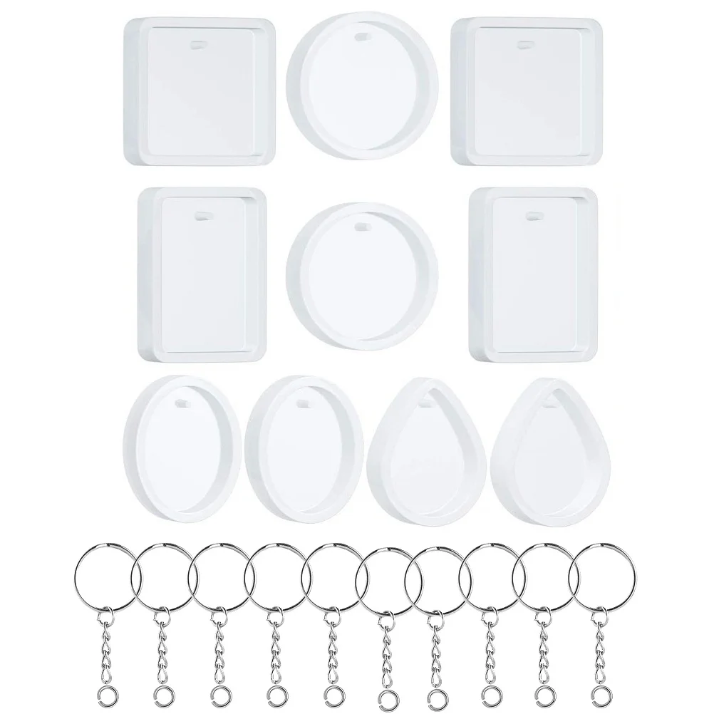 

Mold Keychain Molds Resin Silicone Epoxy Diy Casting Kit Pendant Supplies Craft Jewelry Crystal Key Chain Making Coaster Clear