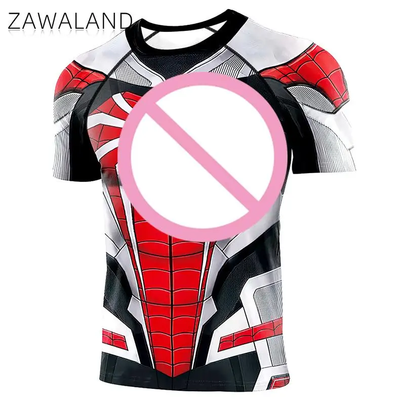 Компрессионная рубашка Zawaland с 3D-принтом из фильма Паук быстросохнущая