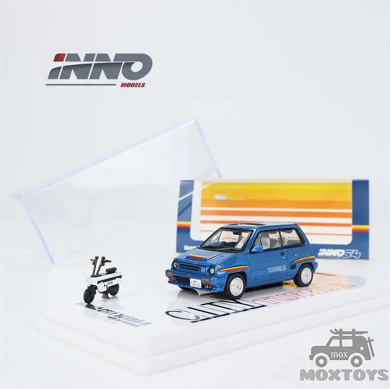

INNO 1:64 Honda City turbo ii Bring a motorcycle Collection of die-cast alloy car decoration model toys