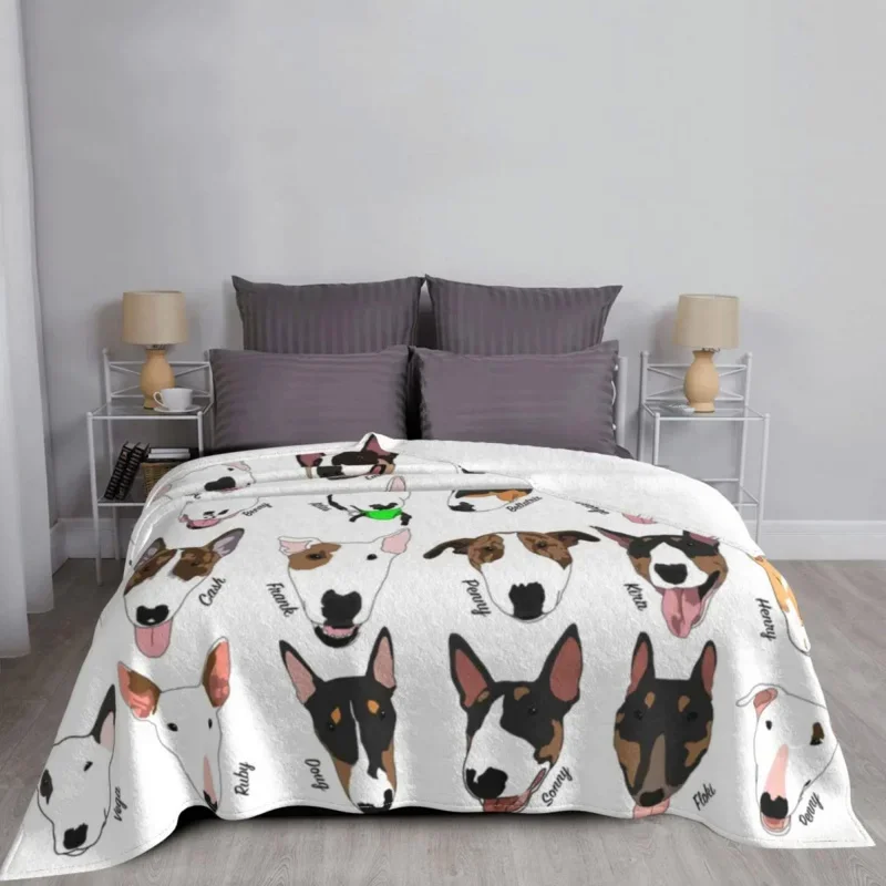 

Glasgow Bull Terrier Club Fleece Spring Autumn Animal Dog Soft Throw Blanket For Sofa Office Bedding Throws