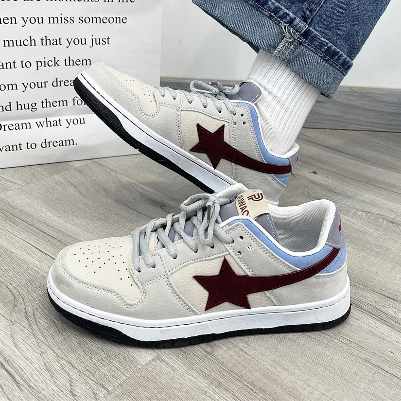 

Autumn Women's Casual Sneakers Star Skateboard Sport Shoes Tennis Shoes Running Trainers Skate Flats Jogging Walking Sneakers 40