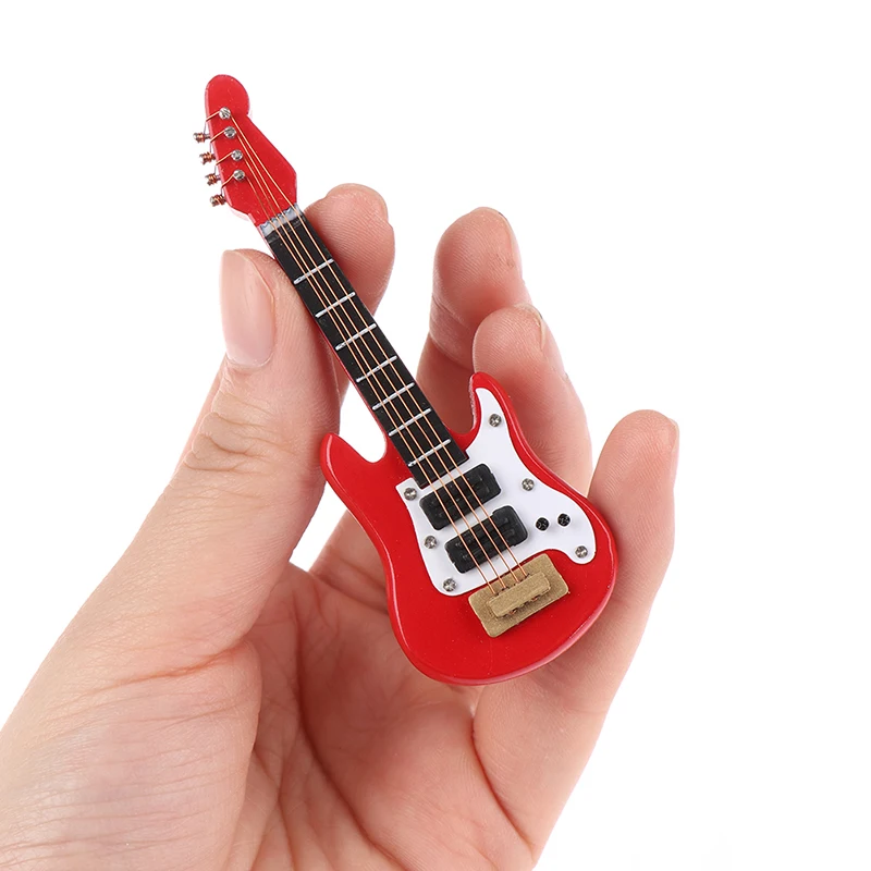 

1:12 Dollhouse Miniature Music Electric Guitar for Kids Musical Toy House Decor for Kids Learning Educational Musical