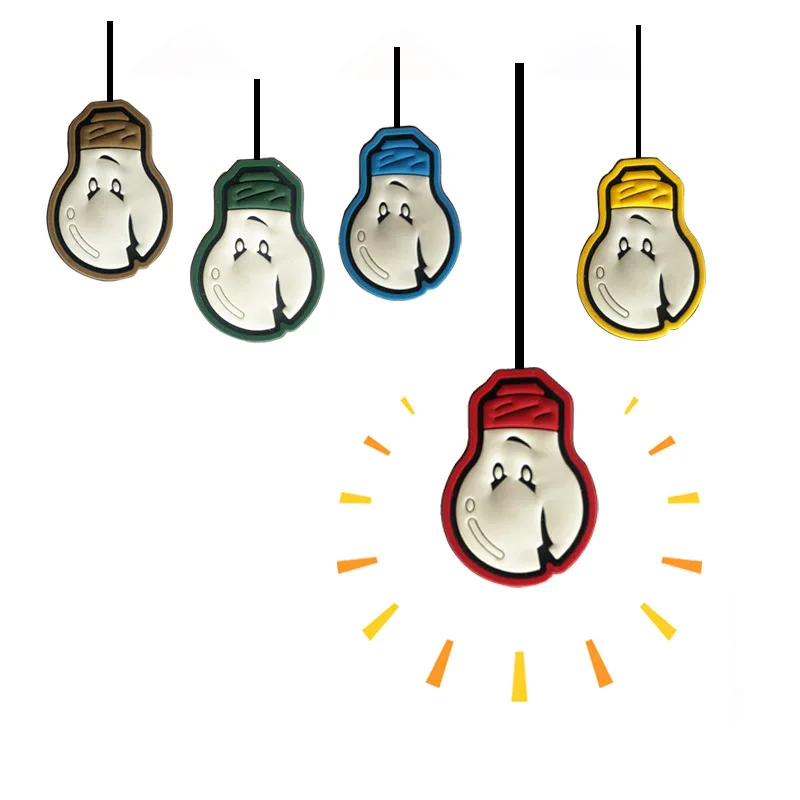 

PVC Soft Rubber Patches for Clothing Kid's Cartoon Bulb Spoof Hook Loop Glow-in-the-dark Identification Badge Hole Decoration