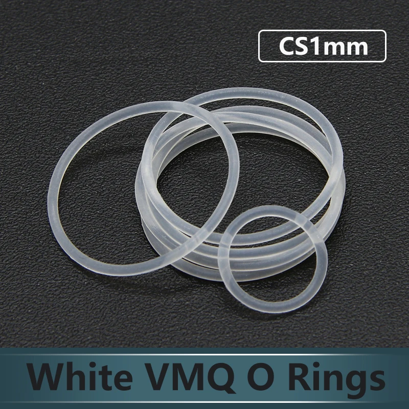 

10/50 шт. уплотнительное кольцо VMQ, белая силиконовая прокладка CS 1 мм, наружный диаметр 3 ~ 50 мм, пищевая водонепроницаемая шайба, резиновая изоляция, уплотнительные кольца VMQ