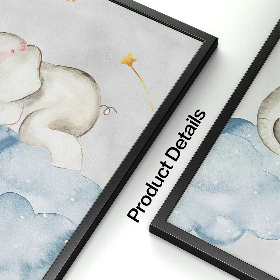 Голубые облака слон жираф Ленивец детская настенная Картина на холсте