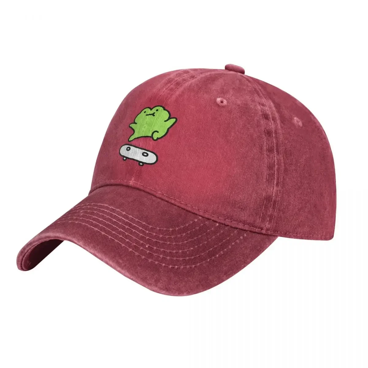 

Washed Men's Baseball Cap Frog Trucker Snapback Caps Dad Hat Meme Golf Hats
