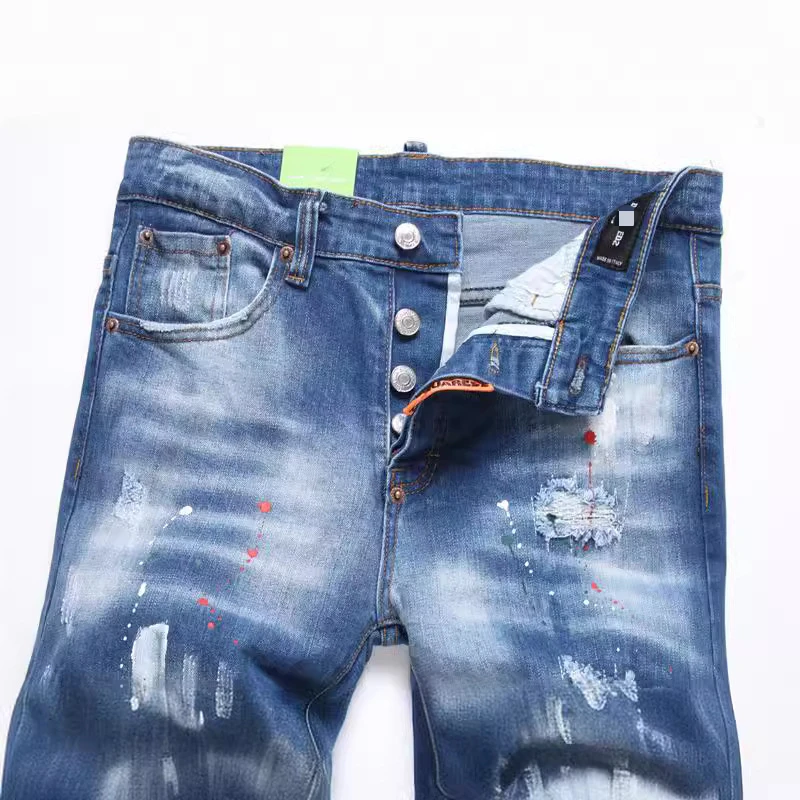 Синие шорты DSQ мужские брюки с пятью точками D2 модные для волос ICON Xintang краской