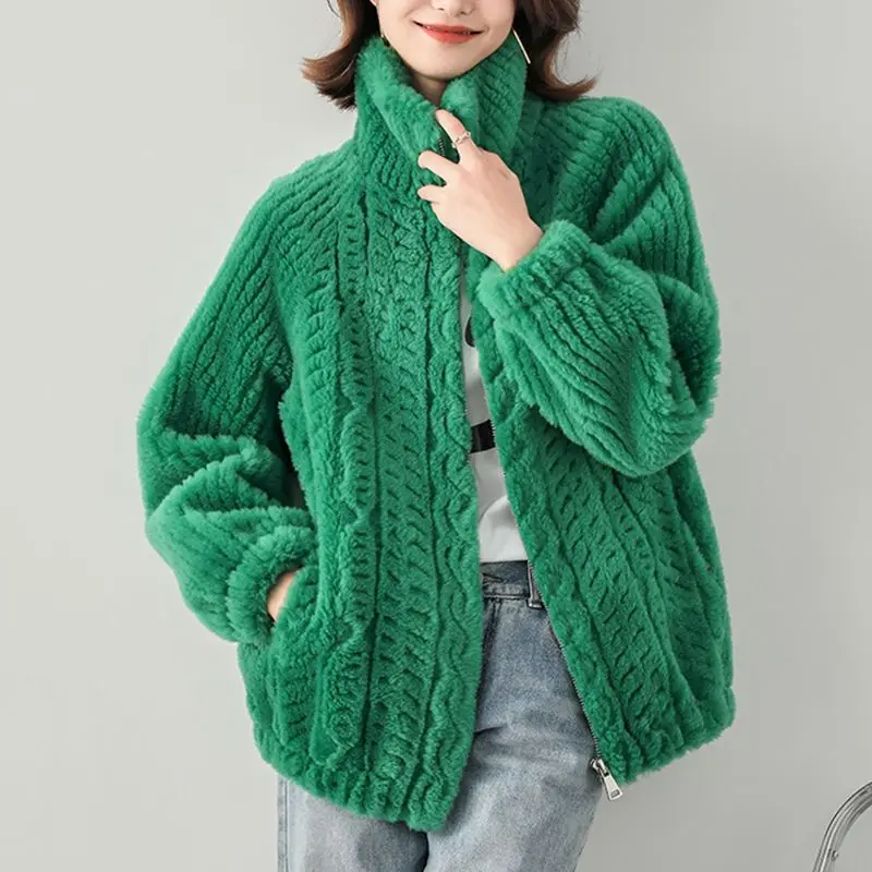 

Женская куртка из искусственного меха, однотонная зимняя куртка из искусственного меха, T150