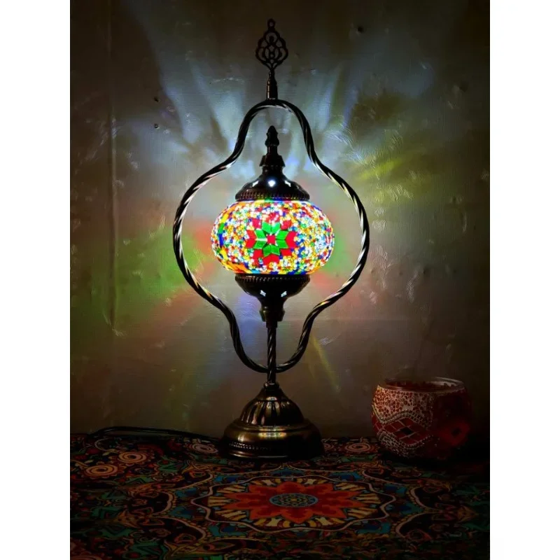 Марокканская Настольная лампа с кофе в стиле ретро экзотическая прикроватная