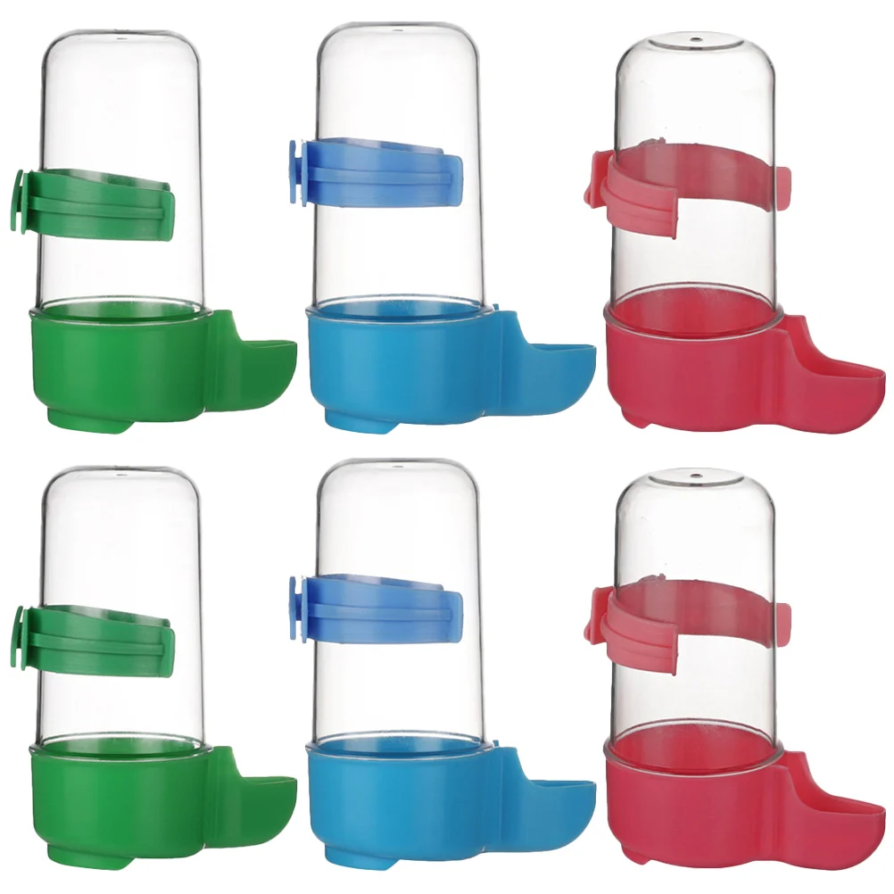 

Automatic Pet Feeders Bird Utensils Birdcage Accessories Parrot Drinkers Water Bottle 4.5x4.5x12cm Red Plastic