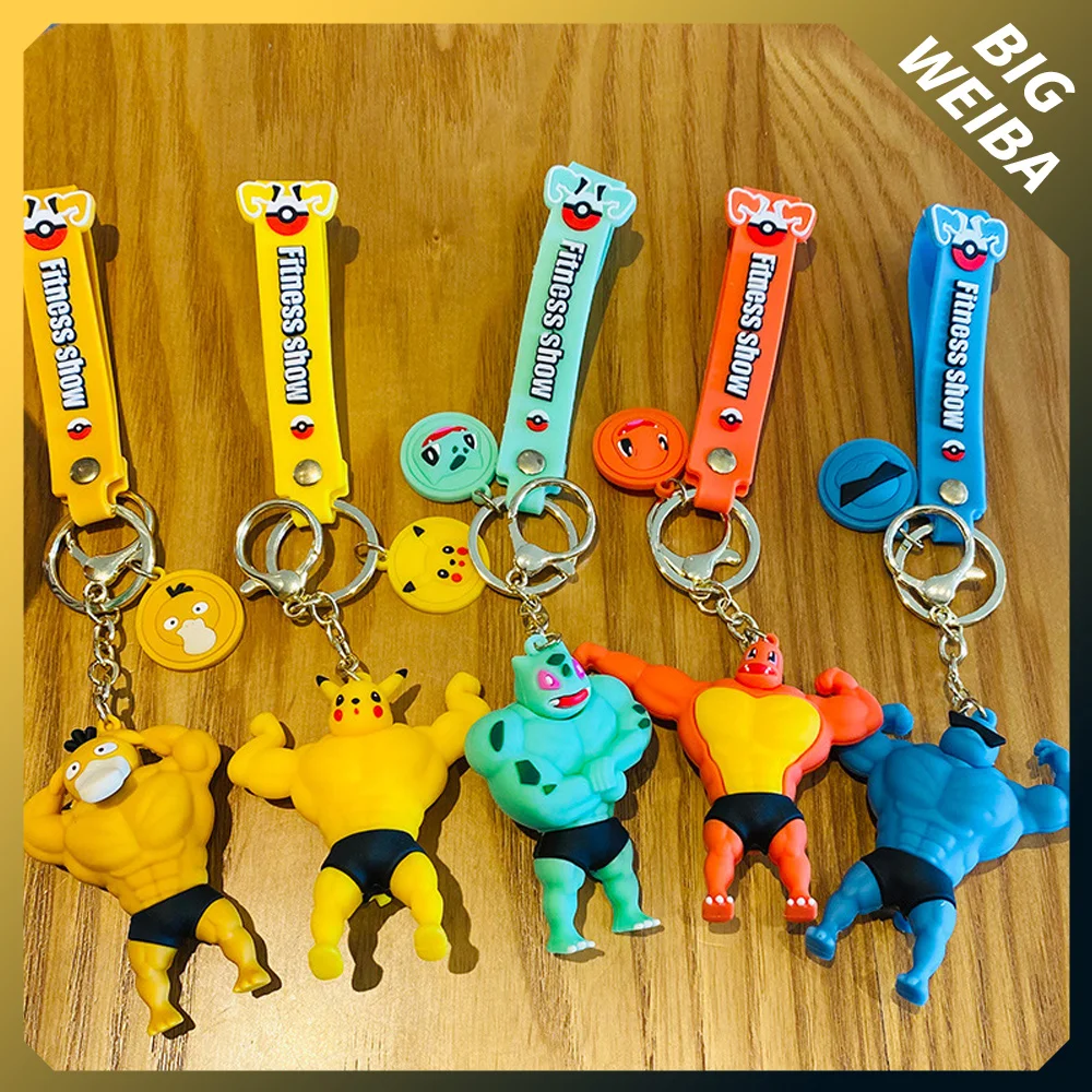 

Покемон аниме фигурка Kawaii брелок сильные мышцы Пикачу чармандер Бульбазавр искусственное украшение детские подарки игрушки