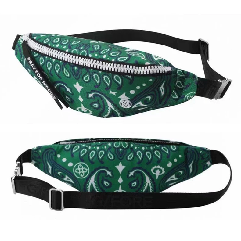 

Korean Golf Women's New Sports Ball Bag Oblique Cross Chest Bag Versatile Jacquard Printed Belt Adjustable Waist Bag
