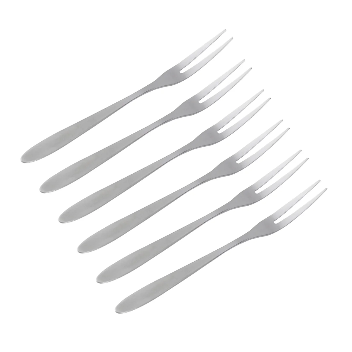 

6pcs Fruit Picks Safe Stainless Steel Practical Fruit Picks Cake Forks Tablewear for Coffe Shop