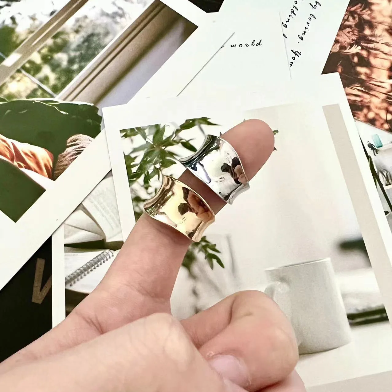 

Simple Irregular Geometric Open Rings For Women Men Gold Color Fashion Korean Street Party Adjust Knuckle Finger Jewelry Gift