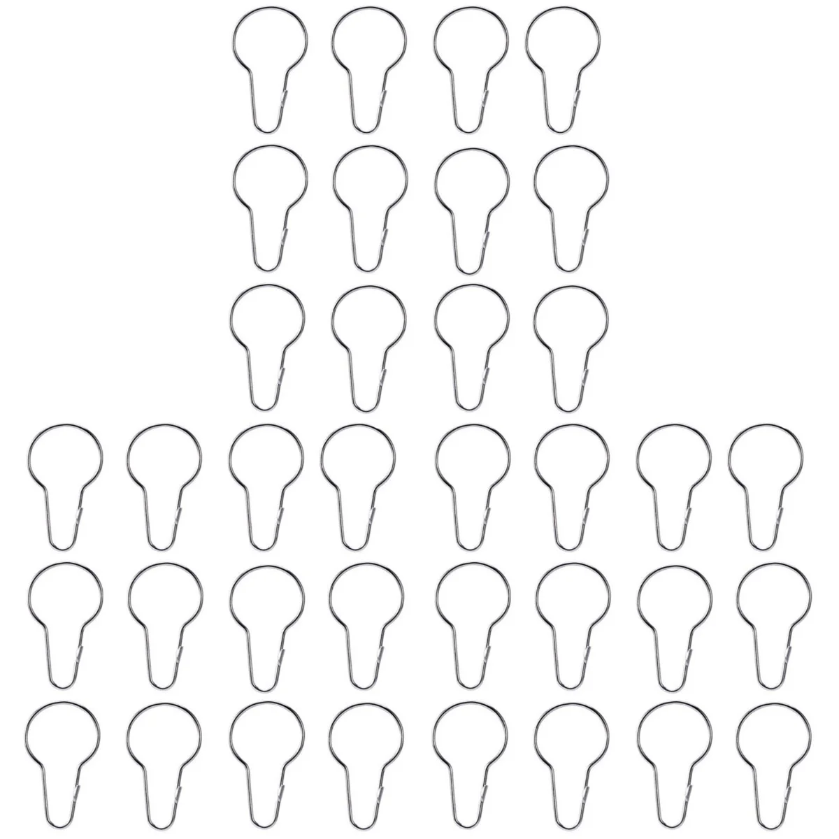 

60 Pcs Curtain Clips Metal Hooks Curtain Gourd Buckle Rolling Rings Rod Rings