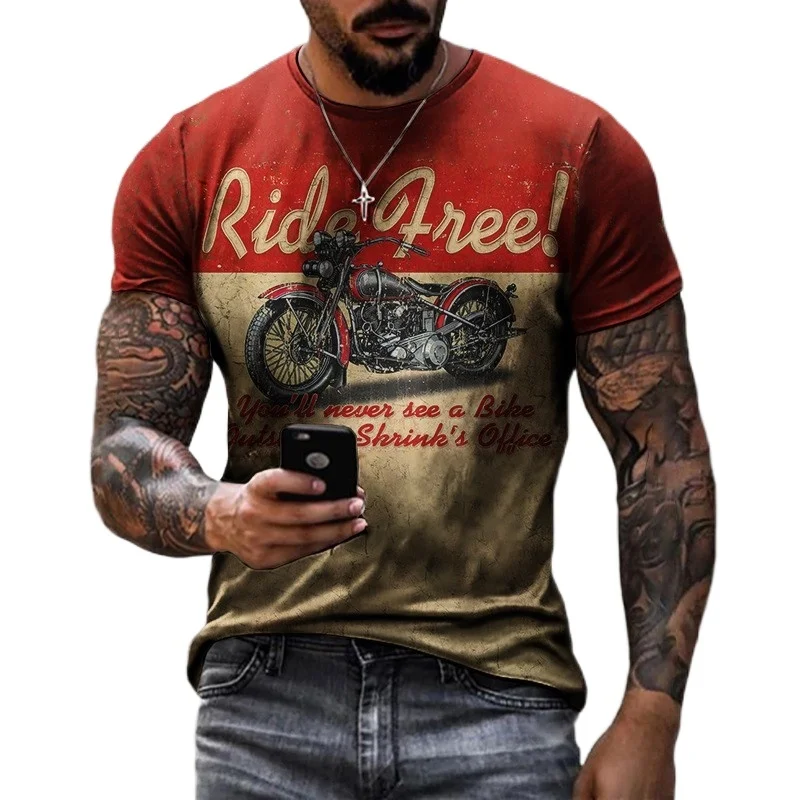 Colorful 3D printed t-shirt men's summer breathable 3D T-shirt short sleeve
