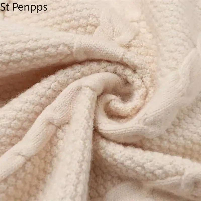 Осенний свитер с вышивкой кардиганы Женский однотонный Повседневный круглым