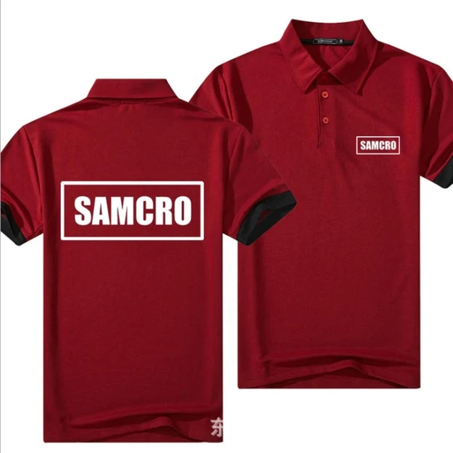 

Camisa de polo masculina de algodão, camisa casual de mangas curtas respirável para SONS OF ANARCHY camisa de tênis de golf