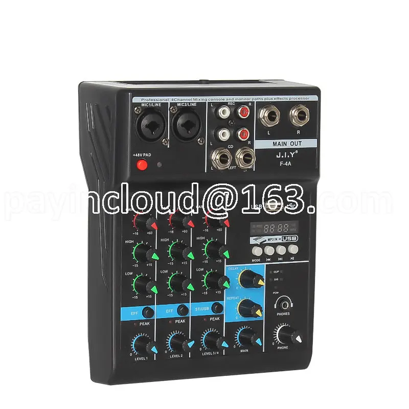 

It Is Applicable To The Small 4-way Bluetooth Mixer for Live Performance, Singing, Recording, Computer, Mobile Phone, Sound Card