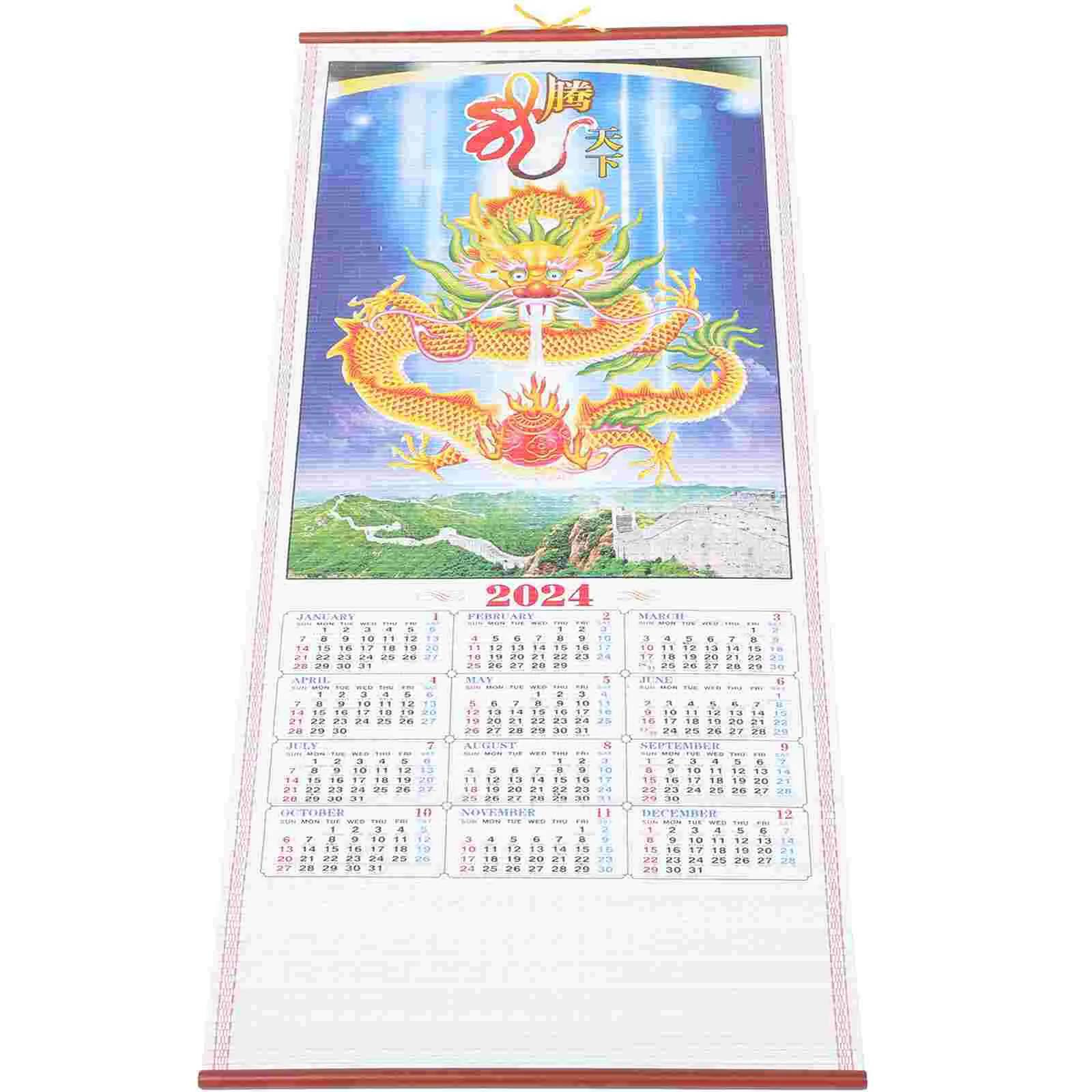 

Calendar Monthly Wall Hanging Calendar Chinese Style Hanging Calendar The Year Of Dragon Hanging Calendar Decoration