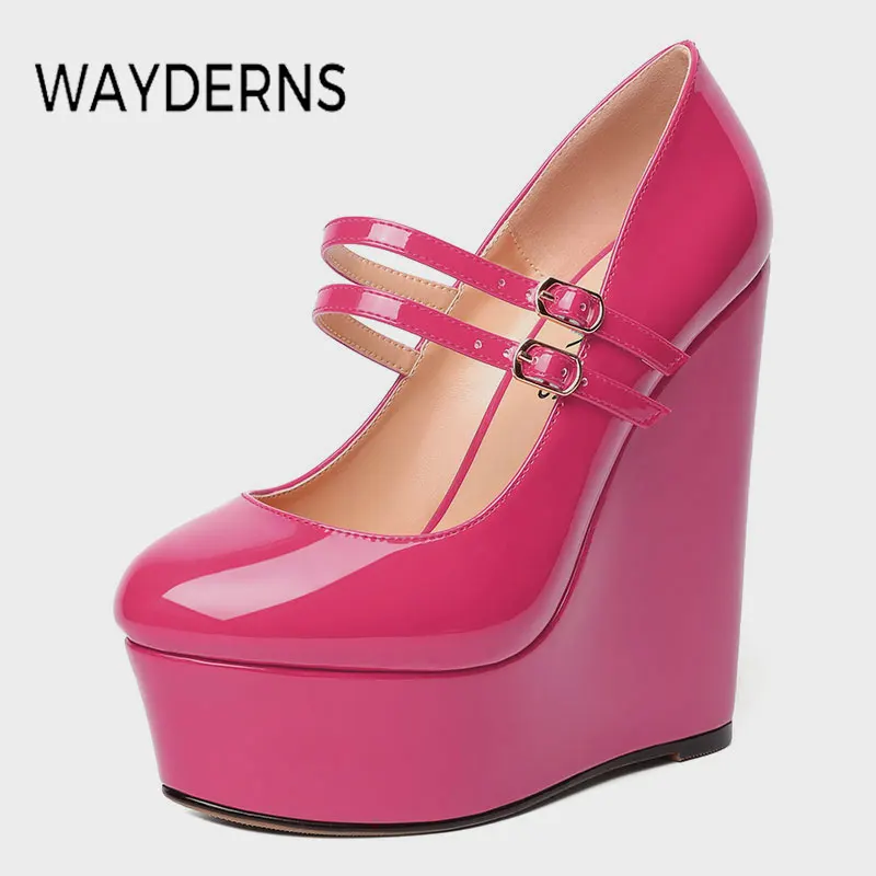 

WAYDERNS Retro Women'S Pumps Platform Wedges Female Shoes For Summer Fashion Punk High Heels Ladies Footwear Size 35-43