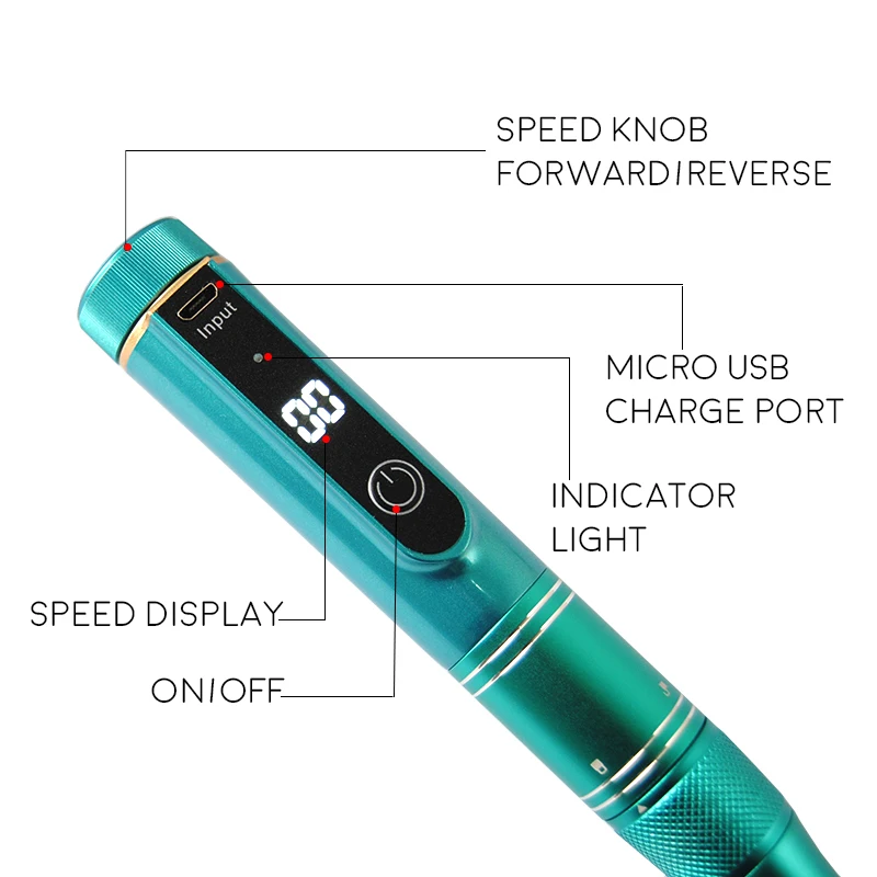 Беспроводная дрель для ногтей 35000 об/мин портативная маникюрная машина гель-лака