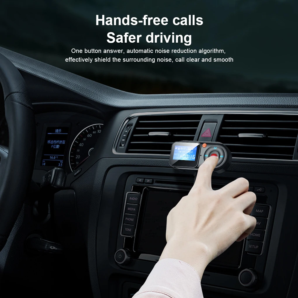 

Vehicle Audio Adapter Bluetooth-compatible Dual USB TF Card Radio Transmitter