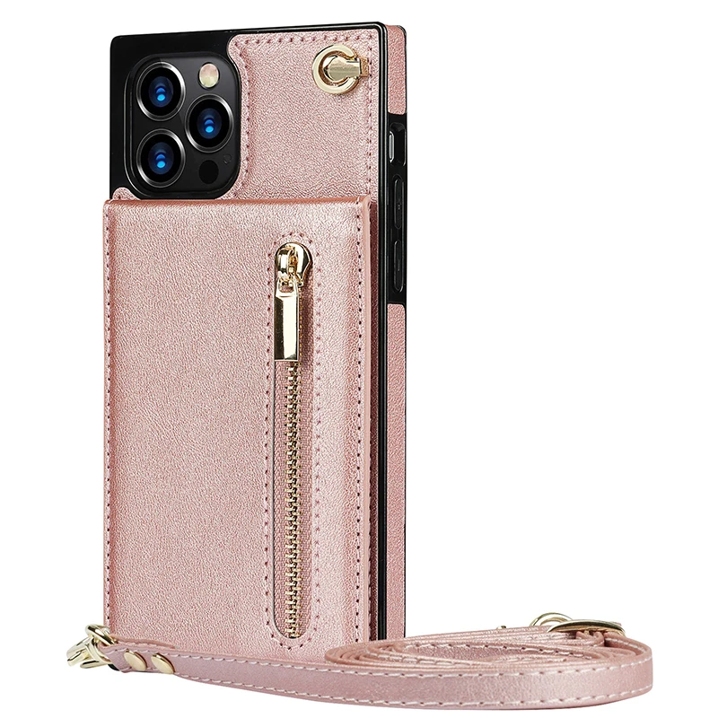 Crossbody Zipper Wallet Phone Shockproof Case For Iphone 13 12 Mini 14 11 Pro Max X Xr Xs Max 7 8 Plus Card Holder Holder Cover