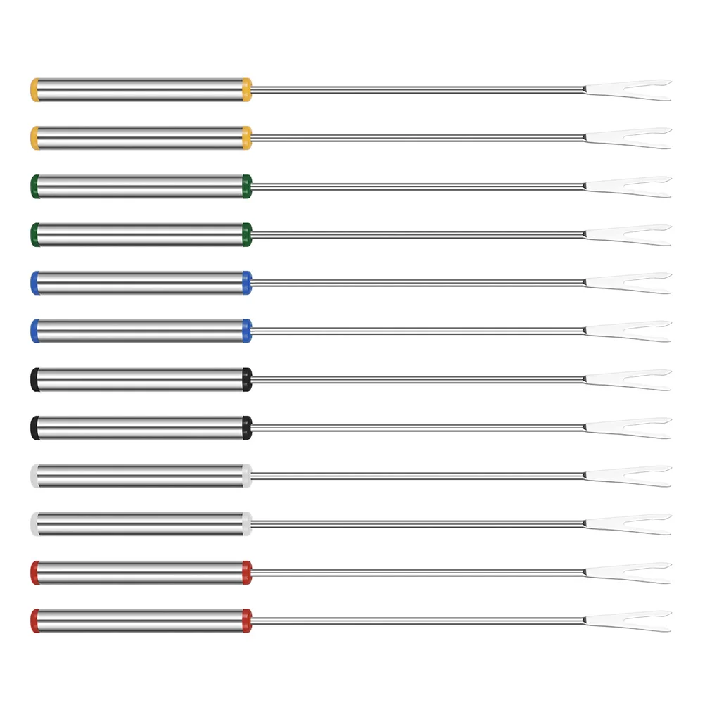 

Fondue Forks Fork Fruit Picks Roast Skewers Dippingappetizer Fountain Steel Chocolate Stick Smores Stainless Toothpicks Dog Hot