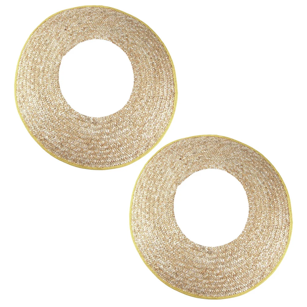 

2 Pcs Curtain Shade Hats Men Hard Sun Outdoor Visor Full Brim Guard Man