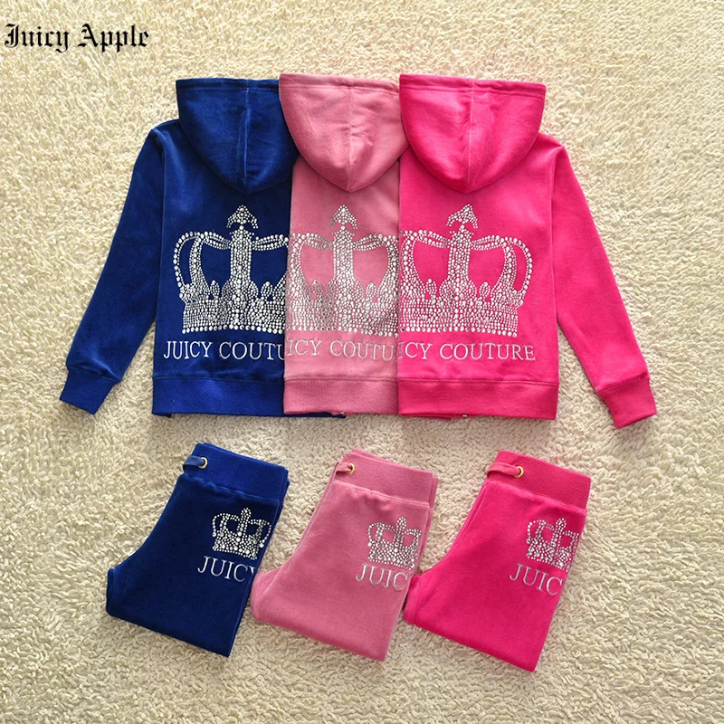 Juicy Apple Tracksuit New spring autumn children's and Youth Sports Casual clothes Wear Hooded Sweater Pants Boys and Girls Suit enlarge