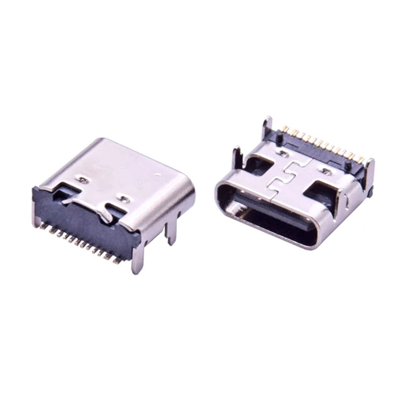 

50 Pcs USB 3.1 Type-C 16Pin Female Connector For Mobile Phone Charging Port Charging Socket Tow Feet Plug