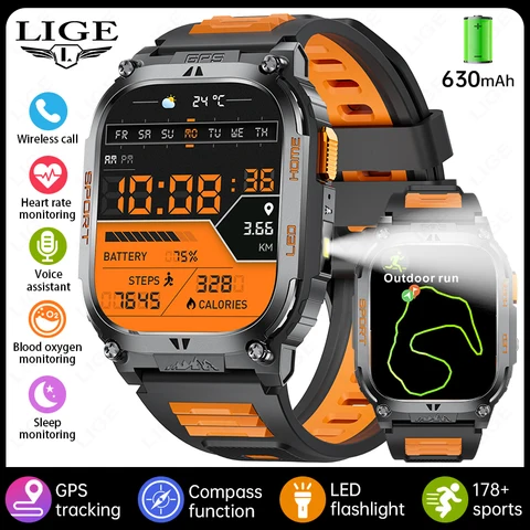 LIGE GPS умные часы для мужчин