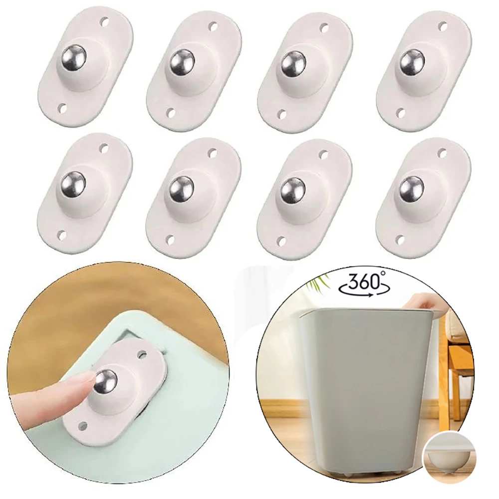 

Furniture Wheels Fittings 360 Degree Rotation Ball Casters 4/8 Pcs Paste Type Universal Pulley Home Convenience Accessories