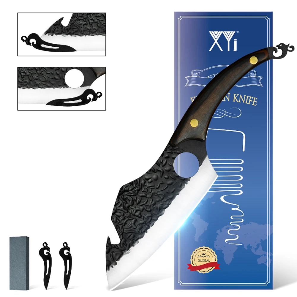 

Professional Kitchen Knife High Carbon Steel 6.5 Inch Forged Boning Knives Tool Meat Cleaver Butcher Tactical Knives Wood Handle