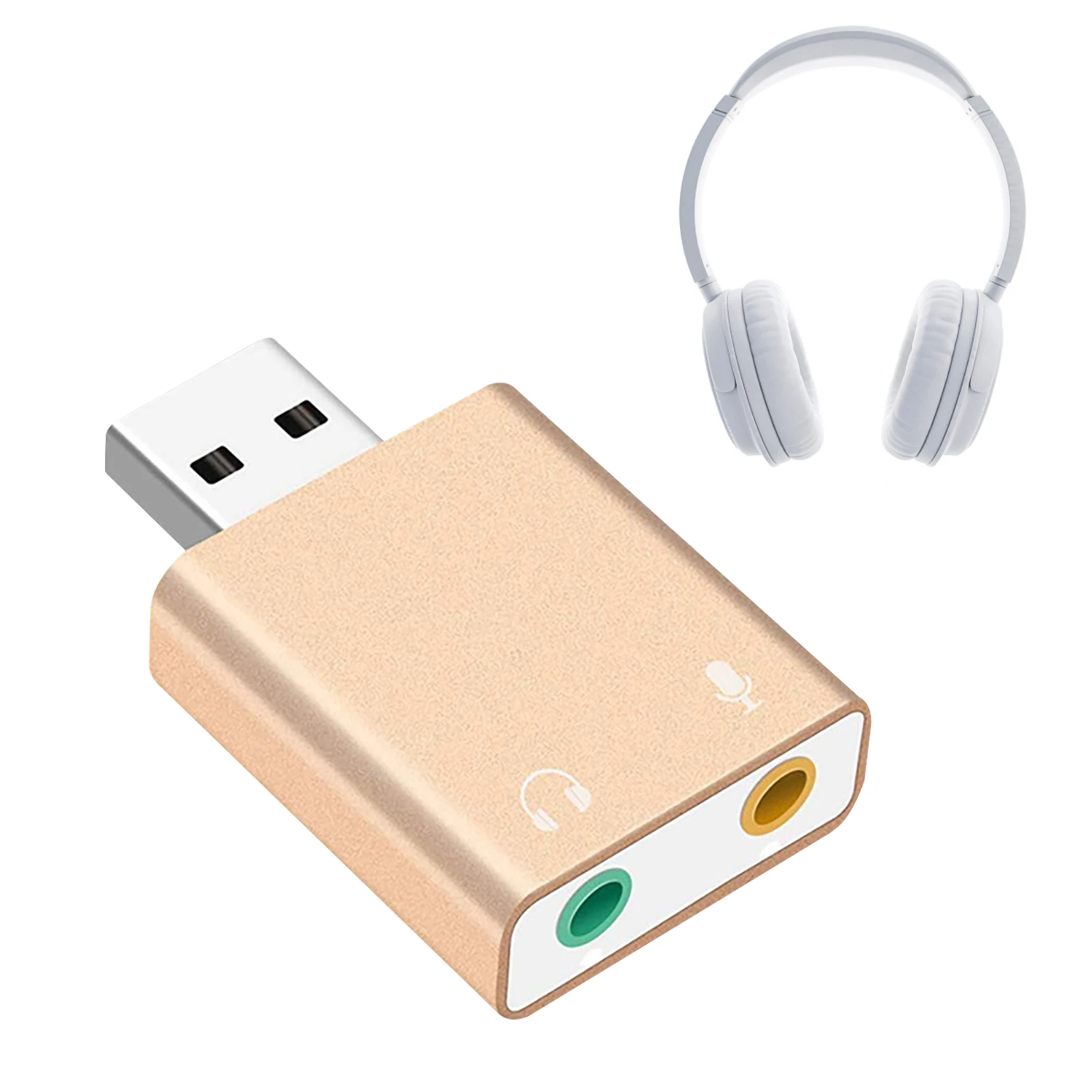 

External USB Sound Card External Sound Card USB To Microphone Speaker Headset Audio Interface 3.5mm Jack Stereo Soundcard For