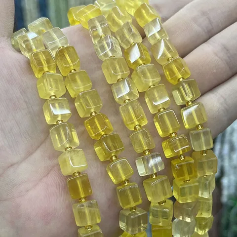 Бусины из флюорита AVANKY, желтые, 8-9 мм