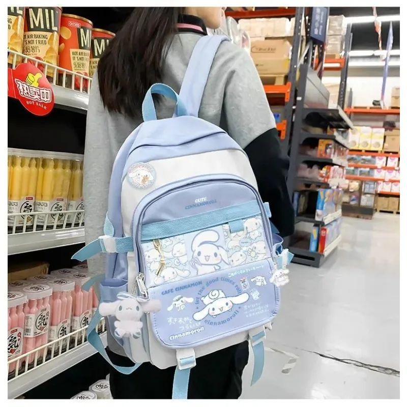 

Sanrio Cinnamoroll Рюкзак Kawaii аниме рюкзак студенческий компьютер большой емкости школьная сумка милая девочка простой Канцтовары подарок