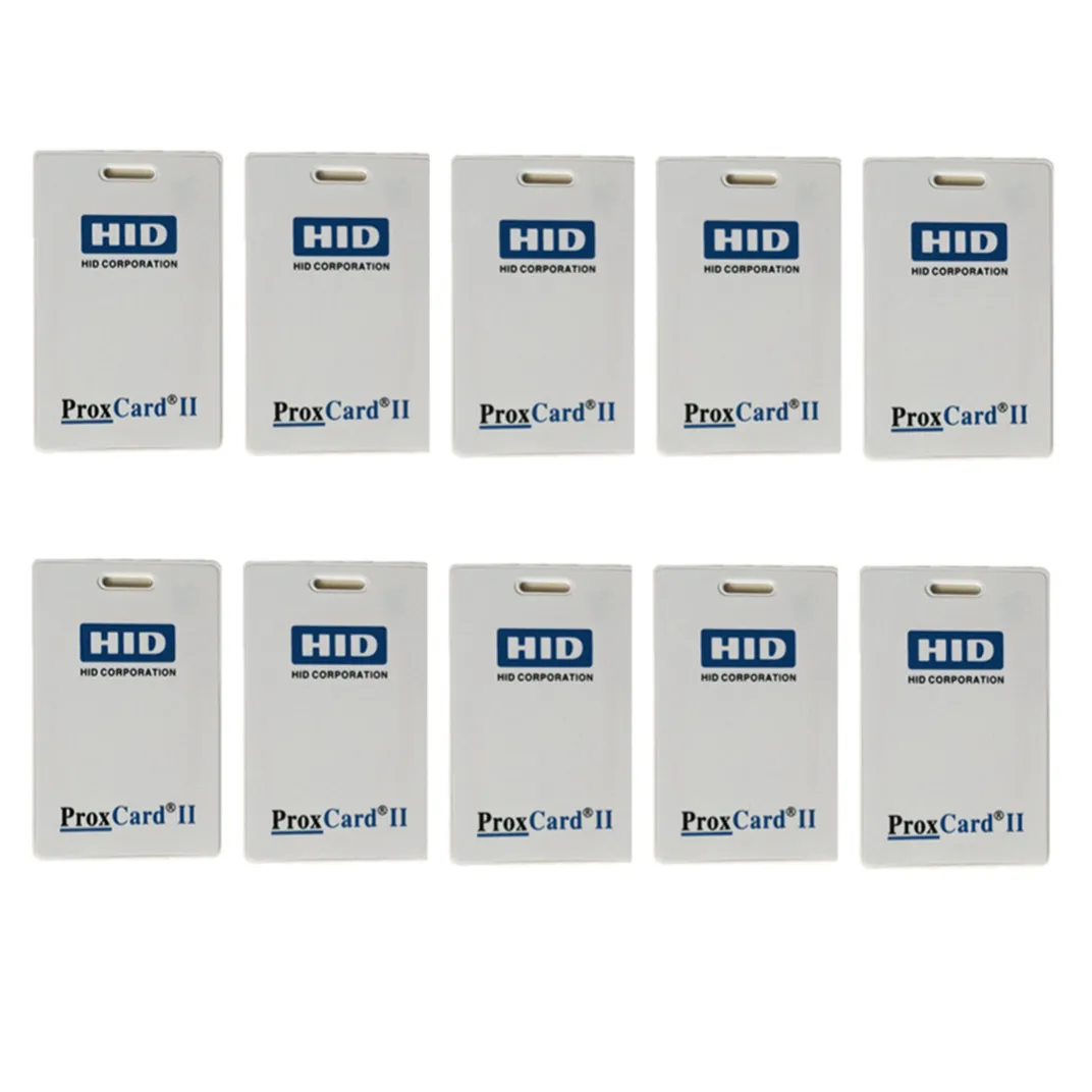 Карты HID ProxCard II, бесконтактный брелок доступа, 125 кГц, 26 бит, стандартная толщина ПВХ, 1,8 мм, жесткие раскладные карты HID Prox II