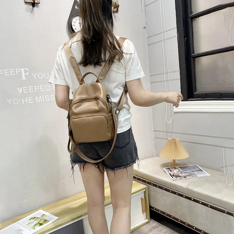 Женский рюкзак из 100% мягкой телячьей кожи AODUX двухфункциональный натуральной