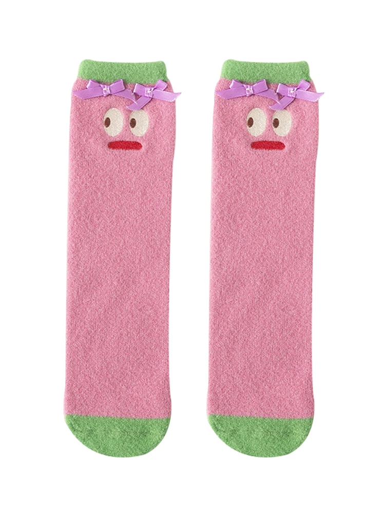 Уродливые и милые плюшевые носки для женщин носки-трубы осенне-зимние утепленные
