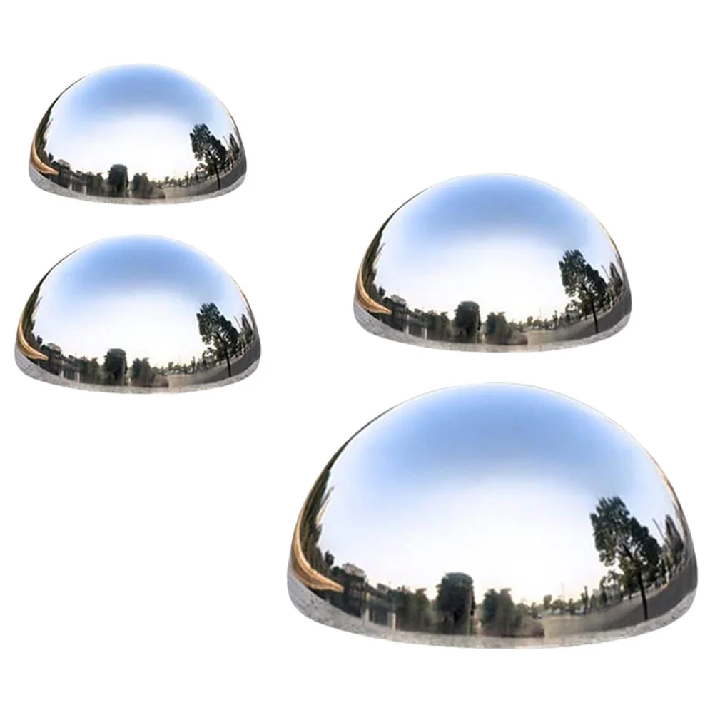 

4 Pcs Stainless Steel Garden Reflection Ball Hemisphere Outdoor Mirror Hollow Reflective Gazing Globe Christmas decoration 2023