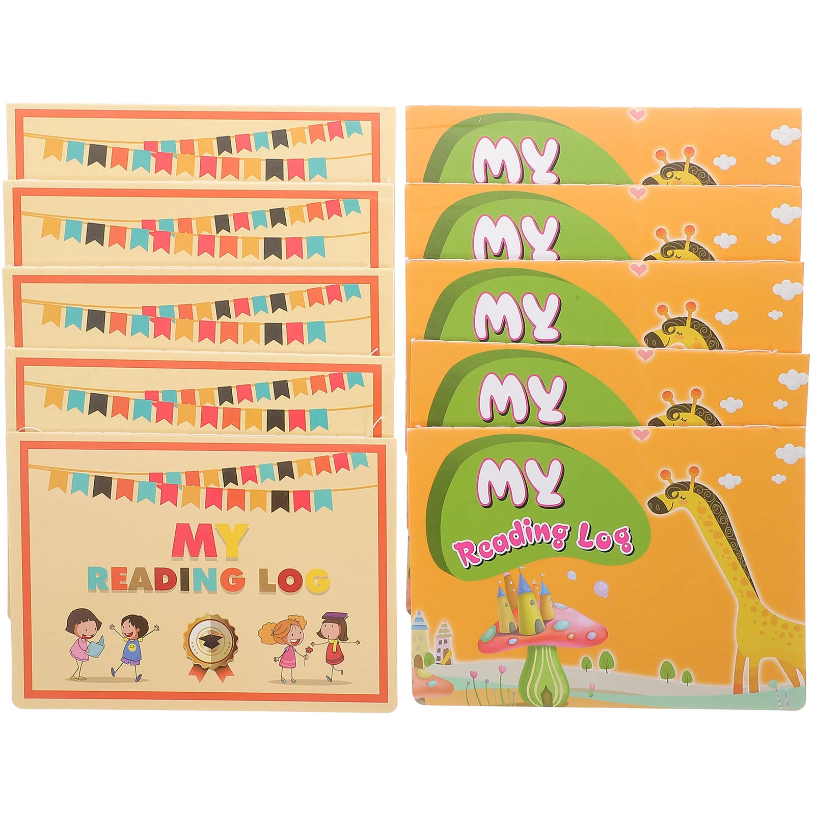 

10Pcs Children Reading Scorecards Cartoon Pattern Book Reading Bankbook English Writing Bankbook