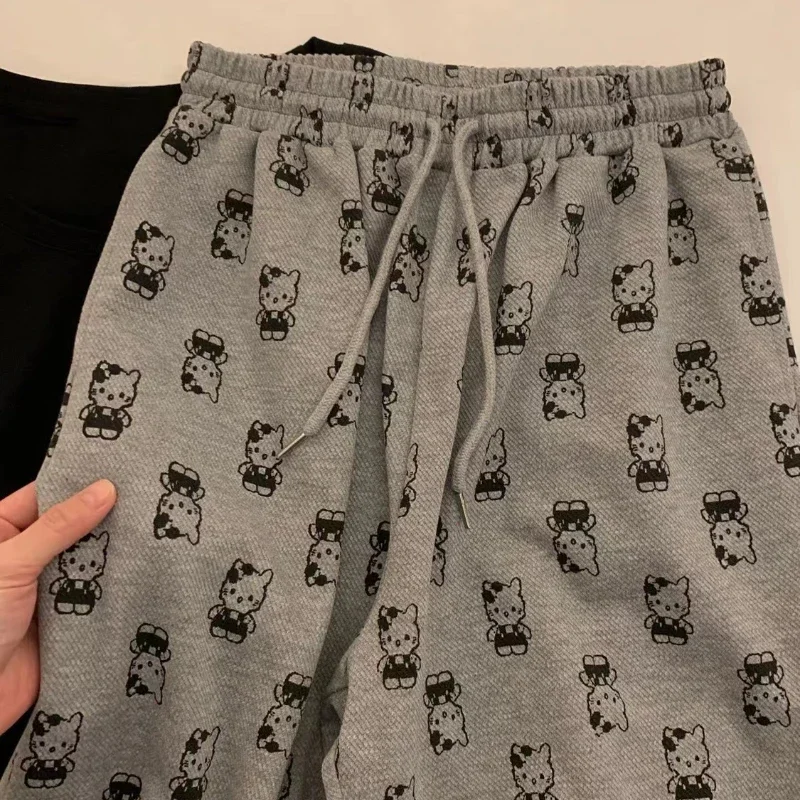 Женские длинные брюки модные Y2k с высокой талией и широкими штанинами кулиской