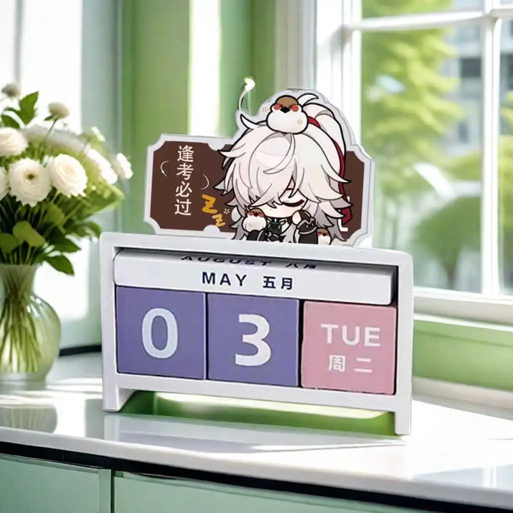 Аниме Honkai: звездная рейка Дэн Хэн лезвие Цзин Юань Косплей календарь деревянный