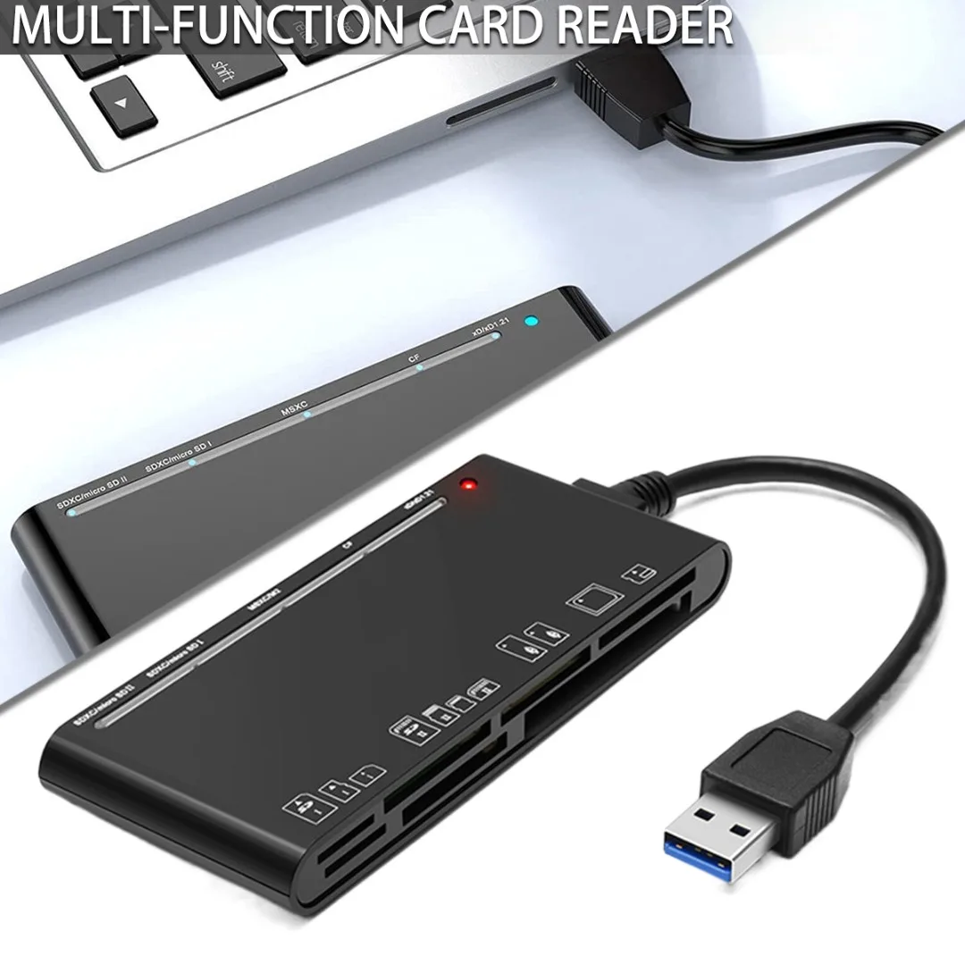 

USB 3,0 кардридер 7 в 1, 1 шт., устройство для чтения карт Micro SD, TF, CF, MS, XD