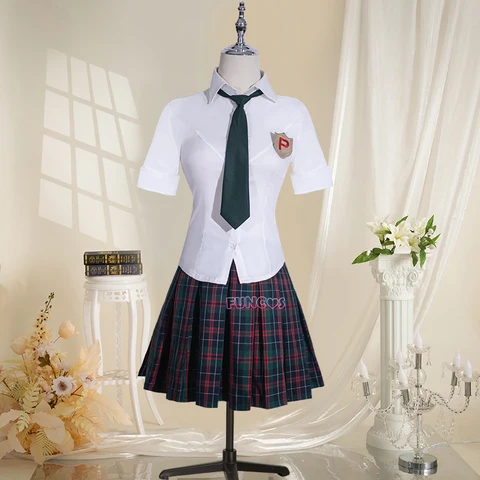 Трусики и чулки с поясом для чулок, трусики анархии, костюм для косплея, парик JK, школьная форма, галстук-юбка, белая рубашка, длинные аксессуары для волос