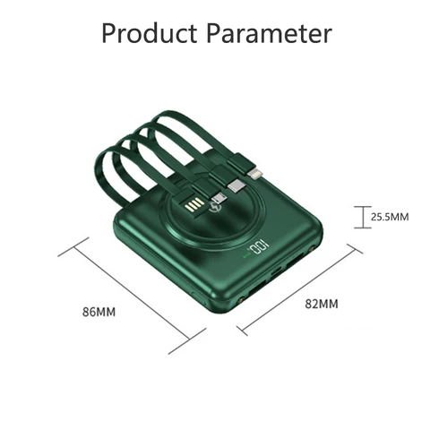 Мини-Power Bank 20000 мАч Qi Беспроводное зарядное устройство для iPhone 14 12 Samsung Портативный внешний аккумулятор Powerbank с кабелем USB C